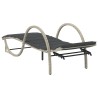 Chaise longue et coussin gris clair 60x199x42 cm résine tressée 