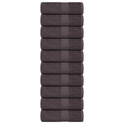 Serviettes d'invité 10pcs anthracite 30x50cm 360g/m² 100% coton 
