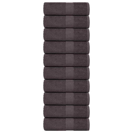 Serviettes d'invité 10pcs anthracite 30x50cm 360g/m² 100% coton 