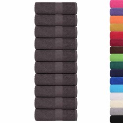 Serviettes d'invité 10pcs anthracite 30x50cm 360g/m² 100% coton 