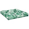 Coussin de palette motif de feuilles 80x80x12 cm tissu 