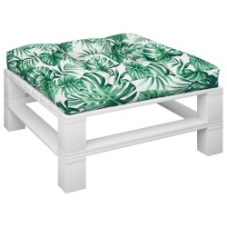 Coussin de palette motif de feuilles 80x80x12 cm tissu 