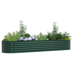 Bac surélevé Jardin Vert 320x80x44 cm Acier galva 