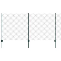 Clôture en treillis avec 10 poteaux en U verts, 1,2 x 10 m en acier 