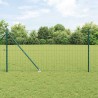Clôture Euro avec 7 poteaux en pointe, 1,4 x 10 m, en acier galvanisé vert 