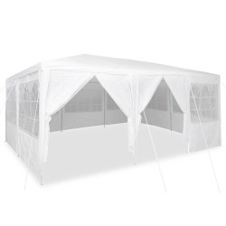 Tente de fête avec 10 panneaux latéraux blancs 6x4 m PE 