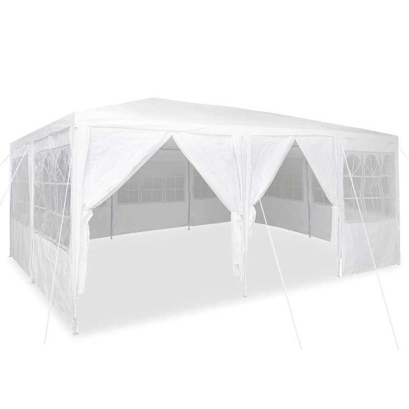 Tente de fête avec 10 panneaux latéraux blancs 6x4 m PE 