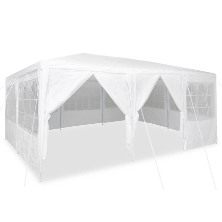 Tente de fête avec 10 panneaux latéraux blancs 6x4 m PE 