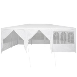Tente de fête avec 10 panneaux latéraux blancs 6x4 m PE 