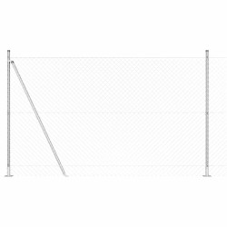 Jeu de Poteaux de Clôture Argent 10 x 1.4 m Acier galvanisé 