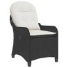 Chaise inclinable avec coussin en poly rotin noir 
