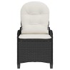 Chaise inclinable avec coussin en poly rotin noir 