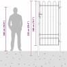 Porte de Clôture Gris 100 x 200 cm Acier revêtu de poudre 