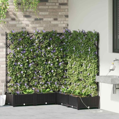 Jardinières de jardin 1 pc Noir 120 x 120 x 126 cm Plastique 