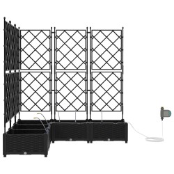 Jardinières de jardin 1 pc Noir 120 x 120 x 126 cm Plastique 