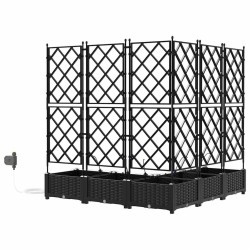 Jardinières de jardin 1 pc Noir 120 x 120 x 126 cm Plastique 