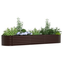 Jardin Bac de Culture Marron 320x80x44 cm Acier Galvanisé 