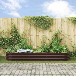 Jardin Bac de Culture Marron 320x80x44 cm Acier Galvanisé 