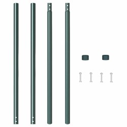 Poteaux de clôture 2 pcs Vert 210 cm Acier peint par poudre 