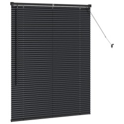 Store de Fenêtre avec des rideaux Autre Noir 105 x 130 cm Aluminium 