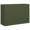 Jardinière vert olive 120x40x80 cm acier laminé à froid 