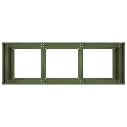 Jardinière vert olive 120x40x80 cm acier laminé à froid 