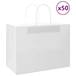 Sacs en papier 50 pcs avec poignées blanc 32x17x25 cm 