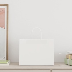 Sacs en papier 50 pcs avec poignées blanc 32x17x25 cm 