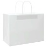 Sacs en papier 50 pcs avec poignées blanc 32x17x25 cm 