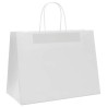 Sacs en papier 50 pcs avec poignées blanc 32x17x25 cm 