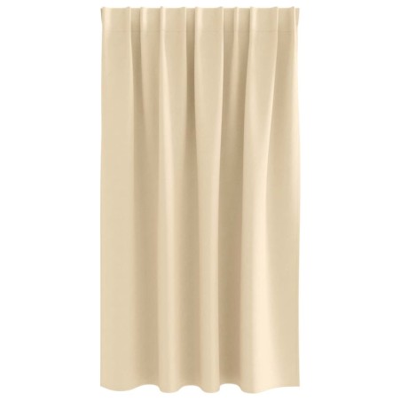 Rideaux avec des rideaux 2 pcs Crème 140 x 140 cm Polyester 