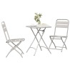 Ensemble de Bistro Pliable 3 Pièces Beige en Acier 