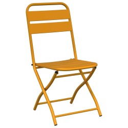 Ensemble de bistro pliable 3 pièces moutarde en acier 
