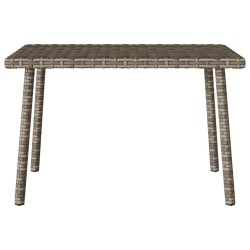 Table basse de jardin rectangulaire gris 60x40x37 cm rotin 