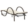 Chaise longue avec coussin marron 60x199x42 cm résine tressée 