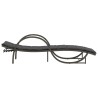 Chaise longue avec coussin gris 60x199x42 cm résine tressée 