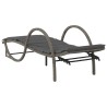 Chaise longue avec coussin gris 60x199x42 cm résine tressée 