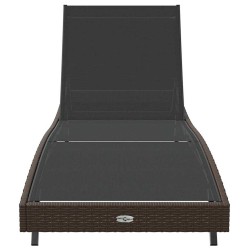 Chaise longue 1-personne Marron 197 x 70 x 82 cm Poly rotin 