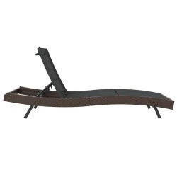 Chaise longue 1-personne Marron 197 x 70 x 82 cm Poly rotin 
