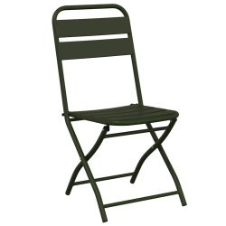 Set de bistrot pliant 3 pièces vert foncé en acier 