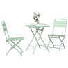 Set de Bistro Pliable 3 Pièces Vert Clair en Acier 