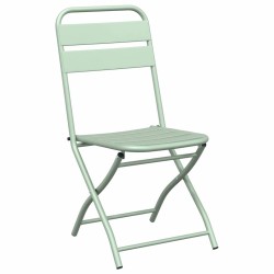 Set de Bistro Pliable 3 Pièces Vert Clair en Acier 