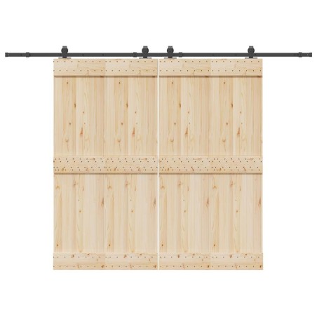 Kit de quincaillerie de porte coulissante 305 cm acier noir 