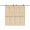 Kit de quincaillerie de porte coulissante 305 cm acier noir 