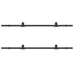 Kit de quincaillerie de porte coulissante 305 cm acier noir 