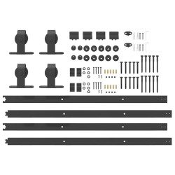 Kit de quincaillerie de porte coulissante 305 cm acier noir 