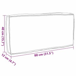 Coussin pour Dossier Noir 80x40x12 cm - Tissu Oxford 