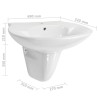 Lavabo mural céramique blanc 690x520x210 mm 