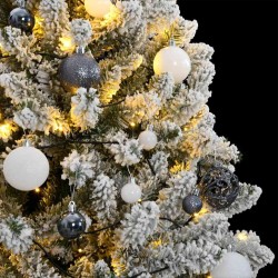 Sapin de Noël artificiel articulé 300 LED et boules 180 cm 