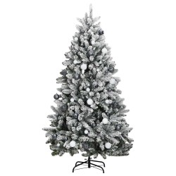 Sapin de Noël artificiel articulé 300 LED et boules 180 cm 